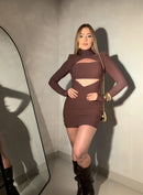 Vestido Poliamida com ombreiras